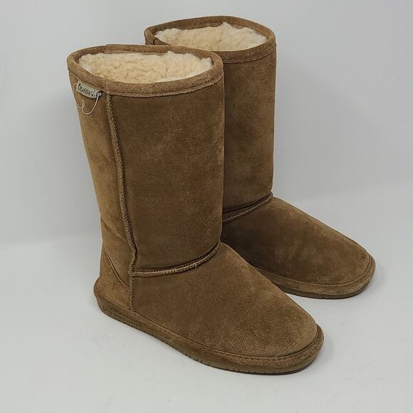 Bearpaw Girls Emma Sheepskin Lining Tall Boots Hickory Color Size 2 - Picture 3 of 7